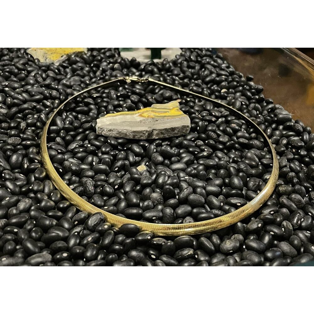 Italy Signed UTC Sterling Silver Gold Vermeil Omega Band 18” Necklace Well made - Picture 4 of 7